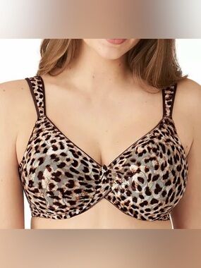 Wacoal Leopard Print Underwire Bra - Brown & Black